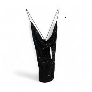 JAYGODFREY Sparkling Black Sequin Gown